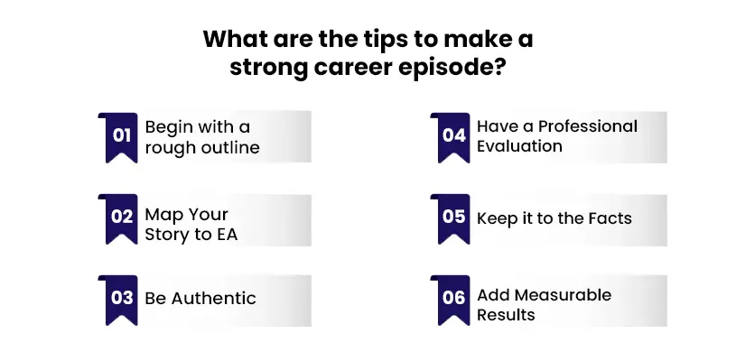 What are the tips to make a strong career episode